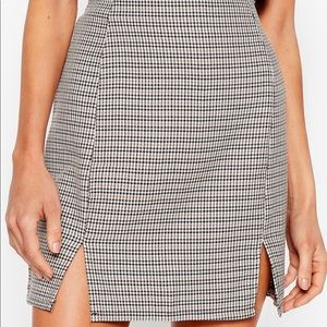 Nasty Gal plaid mini skirt with slits